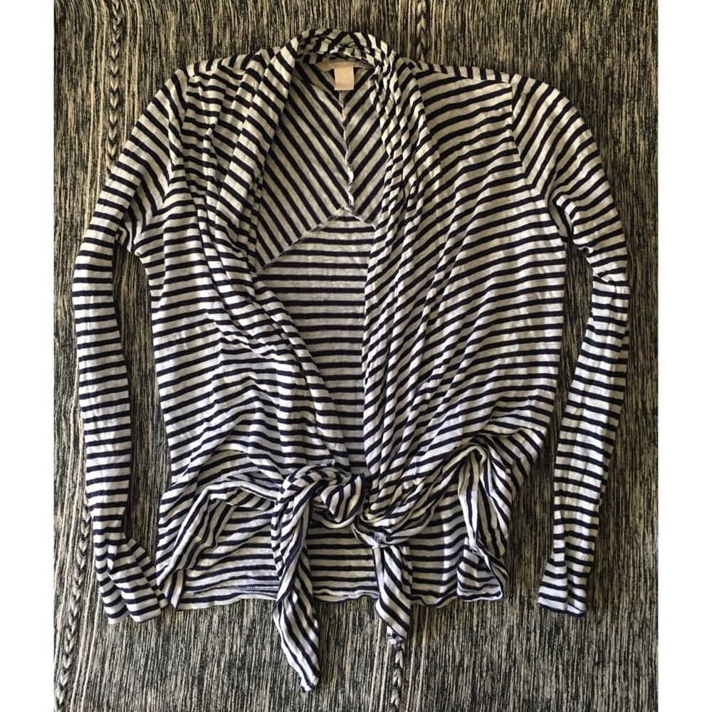 Banana Republic Blue And White Striped Cardigan